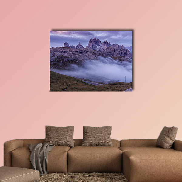 Beautiful sunrise on the Dolomites multi panel canvas wall art