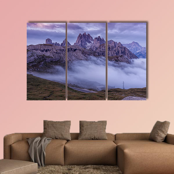 Beautiful sunrise on the Dolomites multi panel canvas wall art