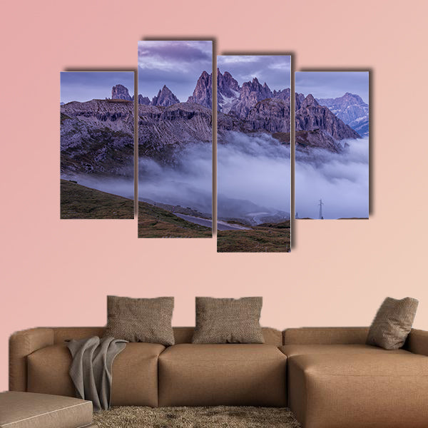 Beautiful sunrise on the Dolomites multi panel canvas wall art