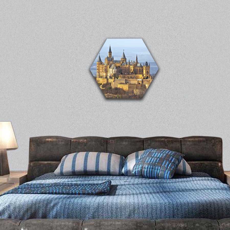 Photography of the germen castle Hohenzollern hexagonal canvas wall art