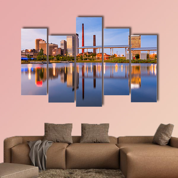 Birmingham, Alabama, USA, city skyline multi panel canvas wall art