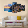 Sunset over Positano near Sorrento at Amalfi Coast in Italy Multi Panel Canvas Wall Art