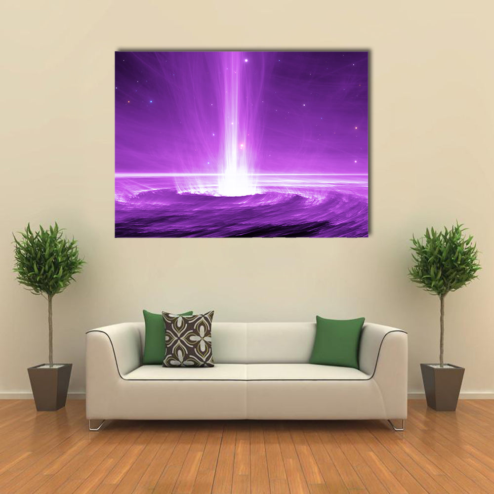 Mesmerizing Space Object with Extreme energy Cosmic Ray with a Black hole shoots out plasma jets Multi Panel Canvas Wall Art