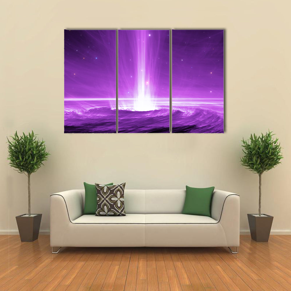 Mesmerizing Space Object with Extreme energy Cosmic Ray with a Black hole shoots out plasma jets Multi Panel Canvas Wall Art