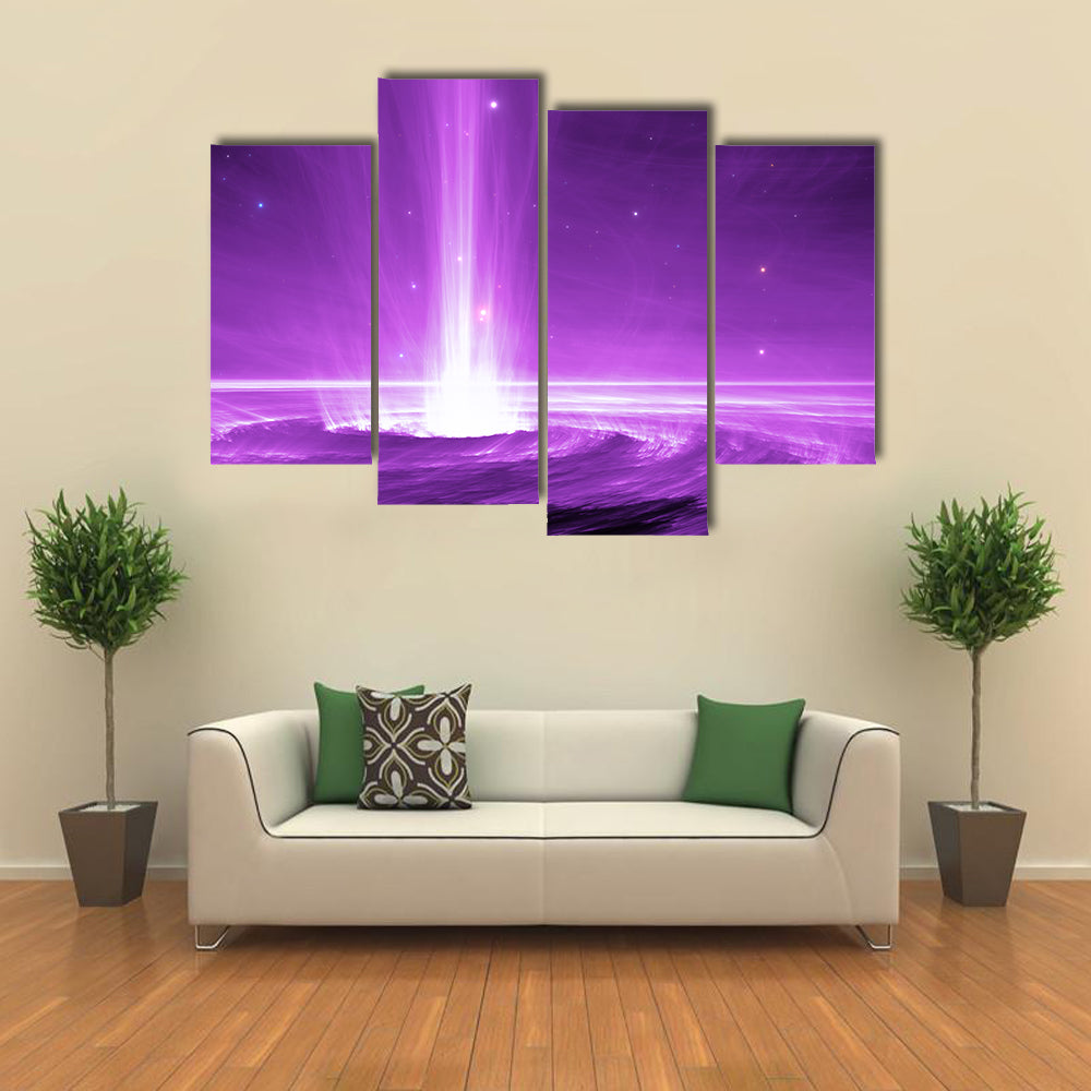 Mesmerizing Space Object with Extreme energy Cosmic Ray with a Black hole shoots out plasma jets Multi Panel Canvas Wall Art