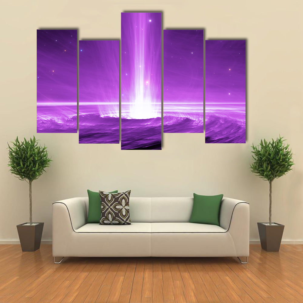 Mesmerizing Space Object with Extreme energy Cosmic Ray with a Black hole shoots out plasma jets Multi Panel Canvas Wall Art