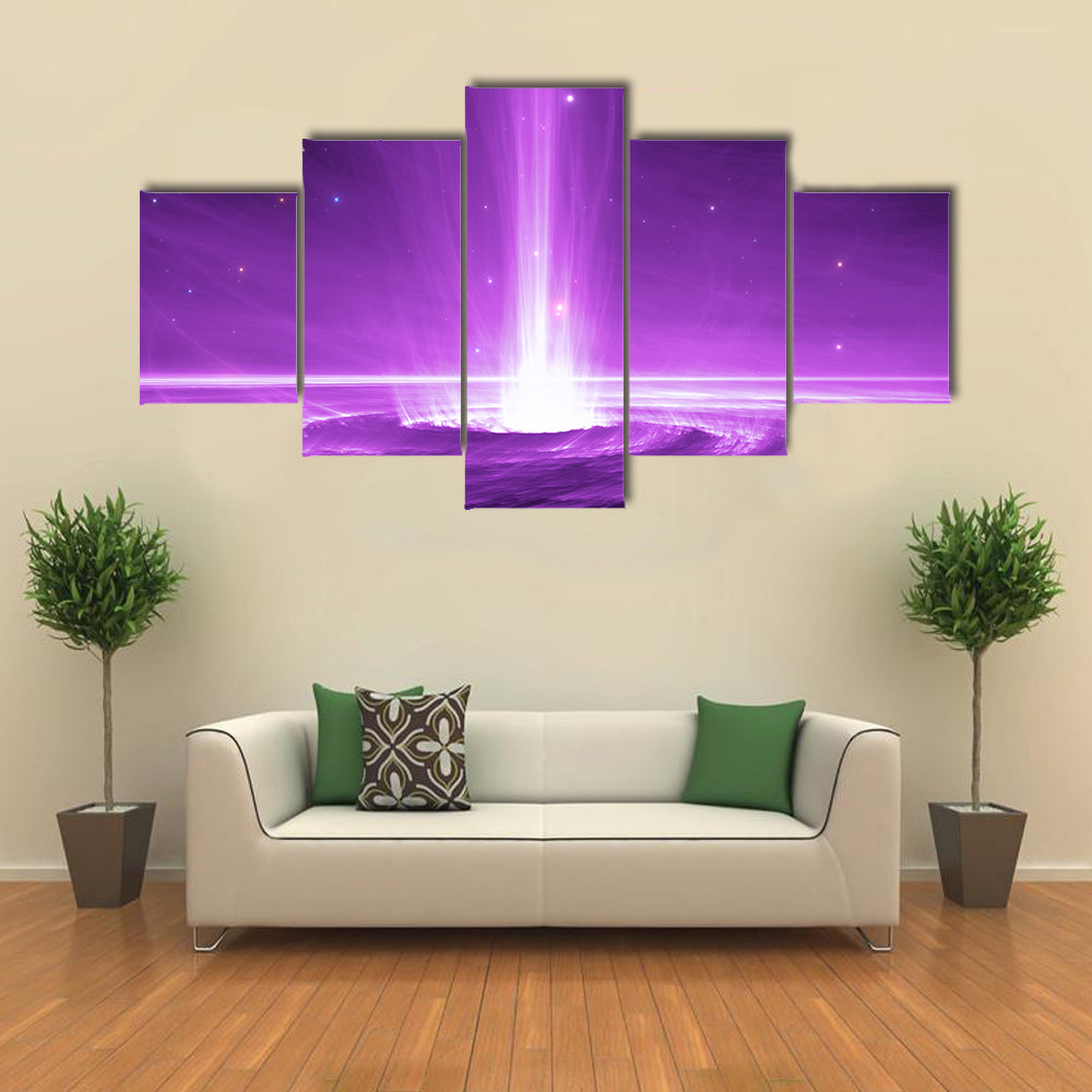 Mesmerizing Space Object with Extreme energy Cosmic Ray with a Black hole shoots out plasma jets Multi Panel Canvas Wall Art