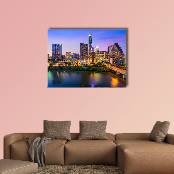 Austin, Texas, USA downtown skyline Multi panel canvas wall art