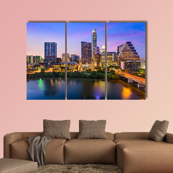 Austin, Texas, USA downtown skyline Multi panel canvas wall art