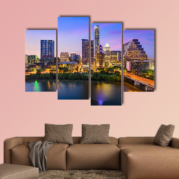 Austin, Texas, USA downtown skyline Multi panel canvas wall art