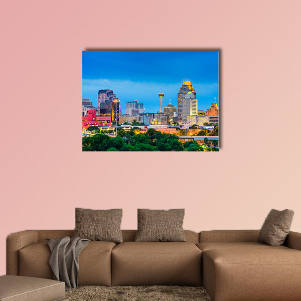 San Antonio, Texas, USA skyline Multi panel canvas wall art