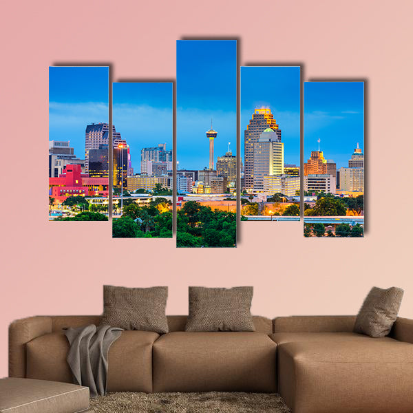 San Antonio, Texas, USA skyline Multi panel canvas wall art