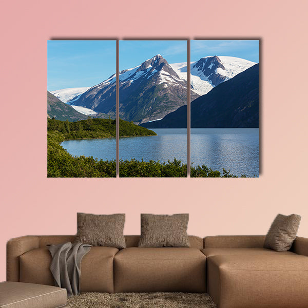 Mountains of Alaska in summer multi panel canvas wall art