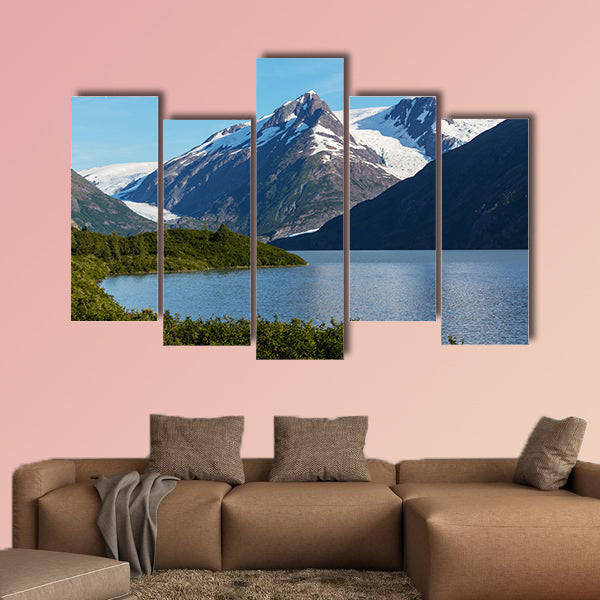 Mountains of Alaska in summer multi panel canvas wall art