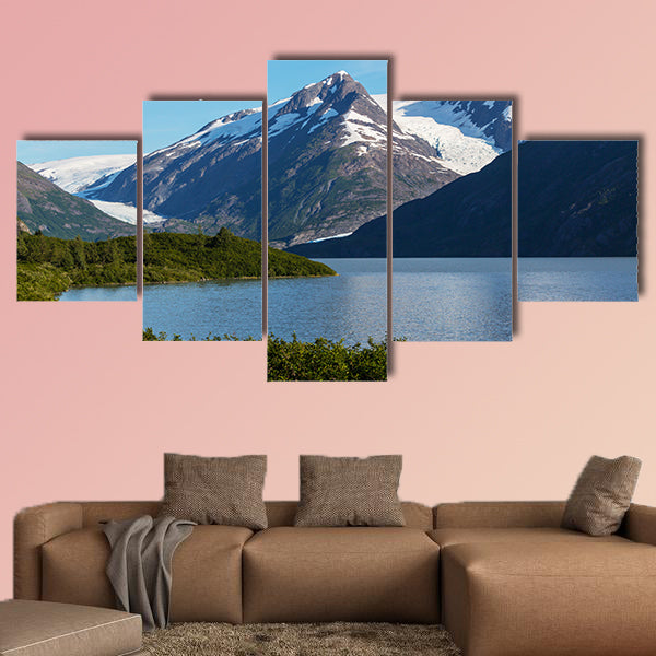 Mountains of Alaska in summer multi panel canvas wall art