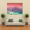 Kite surfers at Skinias beach in Greece Multi panel canvas wall art