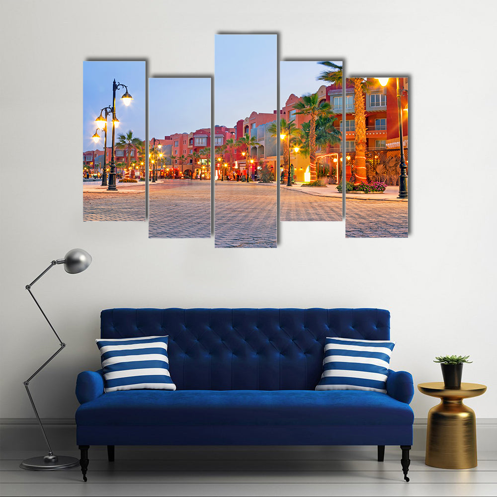 Scene Of A Beautiful Architecture Of Marina At Dusk, Cairo, Multi Panel Canvas Wall Art