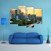 Kuala lumpur skyline in the evening, Kuala lumpur Malaysia skyline with sunset multi panel canvas wall art