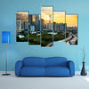 Kuala lumpur skyline in the evening, Kuala lumpur Malaysia skyline with sunset multi panel canvas wall art