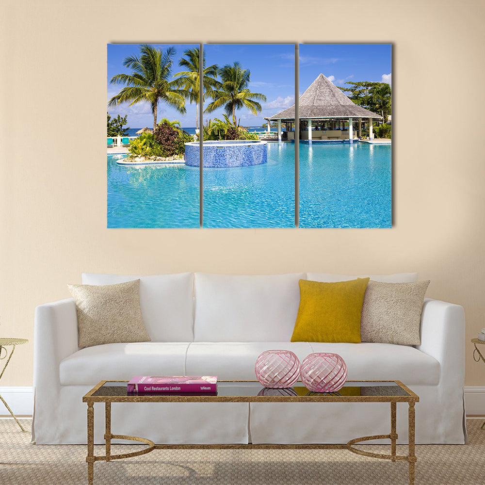 Hotel's swimming pool Tobago Multi panel canvas wall art