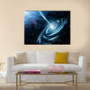 Blue galaxy with star dust Multi Panel Canvas Wall Art