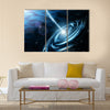 Blue galaxy with star dust Multi Panel Canvas Wall Art