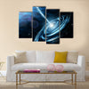 Blue galaxy with star dust Multi Panel Canvas Wall Art