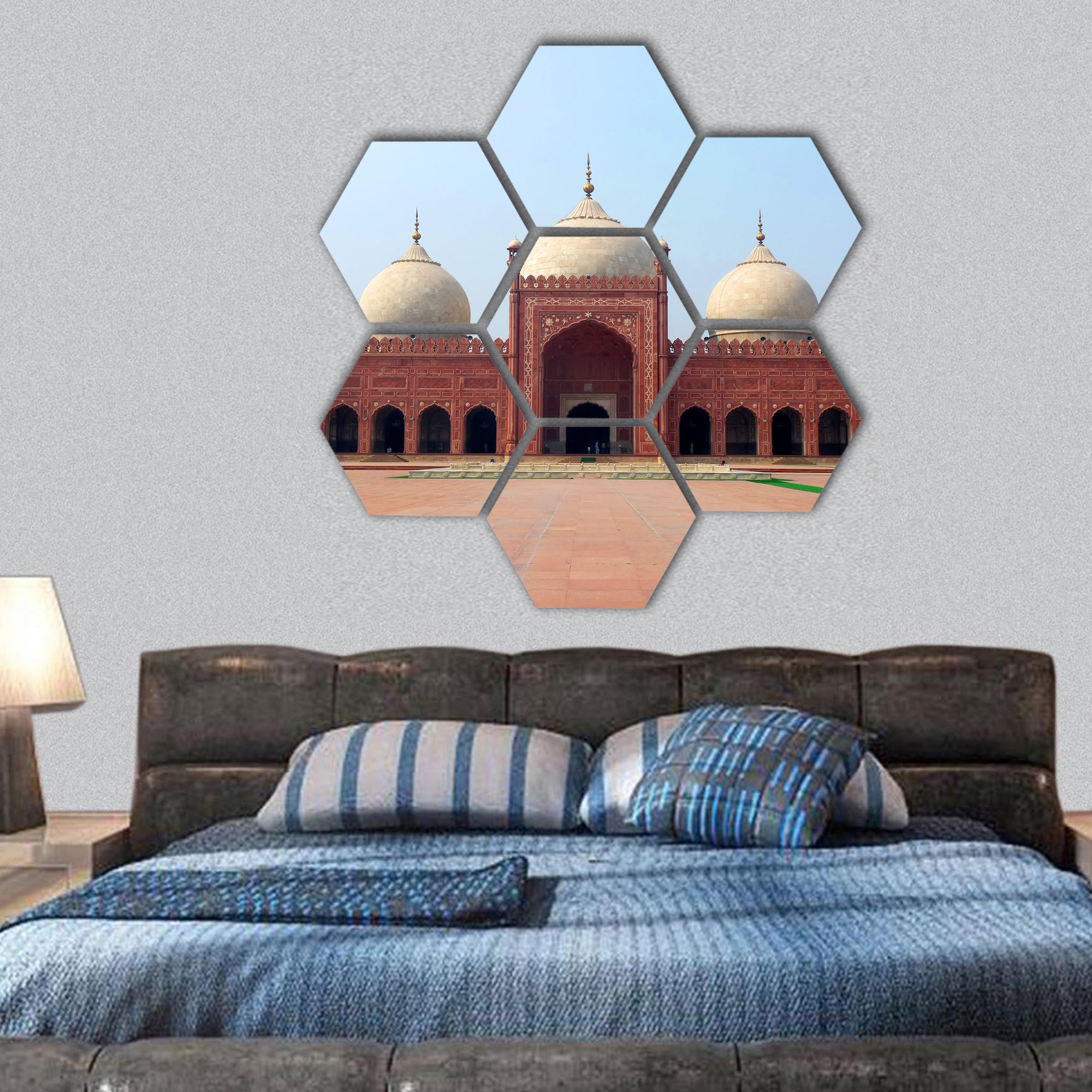 Badshahi Mosque Lahore, Pakistan hexagonal canvas wall art