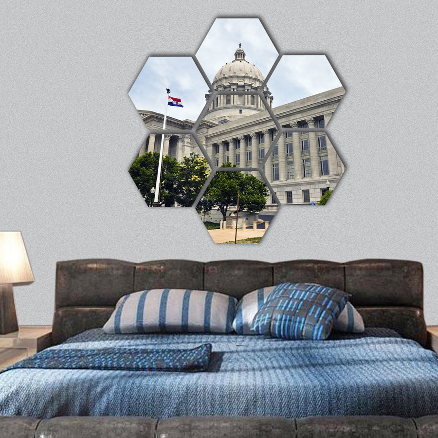 State Capitol of Missouri in Jefferson City hexagonal canvas wall art