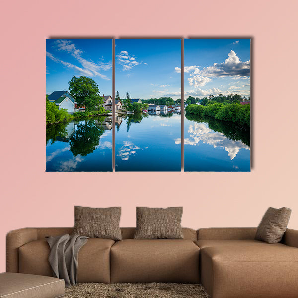 The Winnipesaukee River, in Laconia, New Hampshire Multi panel canvas wall art