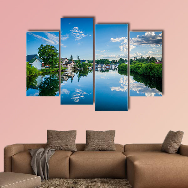 The Winnipesaukee River, in Laconia, New Hampshire Multi panel canvas wall art