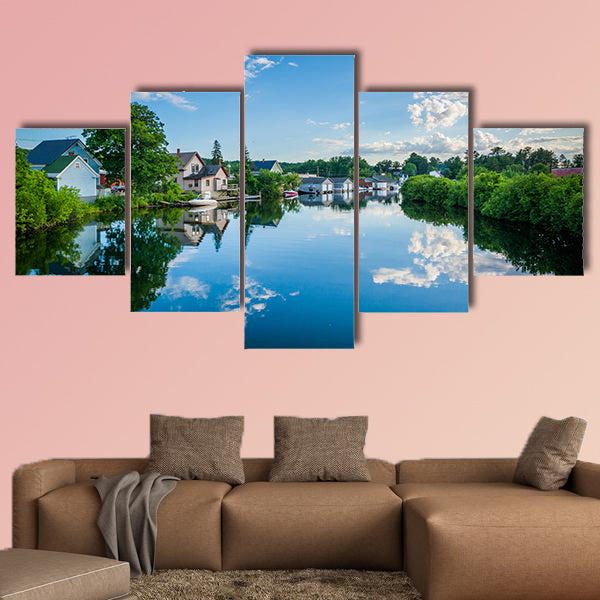 The Winnipesaukee River, in Laconia, New Hampshire Multi panel canvas wall art