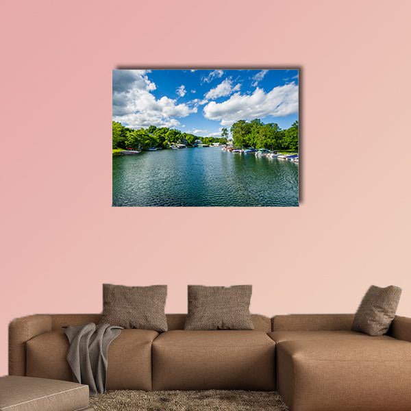 The Winnipesaukee River, in Lakeport, Laconia, Multi panel canvas wall art