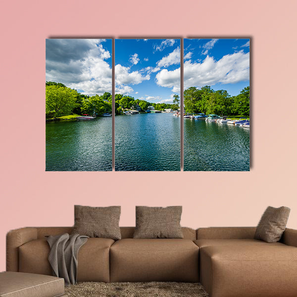 The Winnipesaukee River, in Lakeport, Laconia, Multi panel canvas wall art