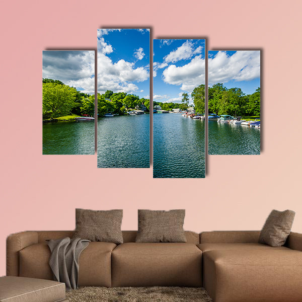The Winnipesaukee River, in Lakeport, Laconia, Multi panel canvas wall art