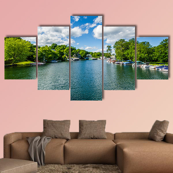 The Winnipesaukee River, in Lakeport, Laconia, Multi panel canvas wall art