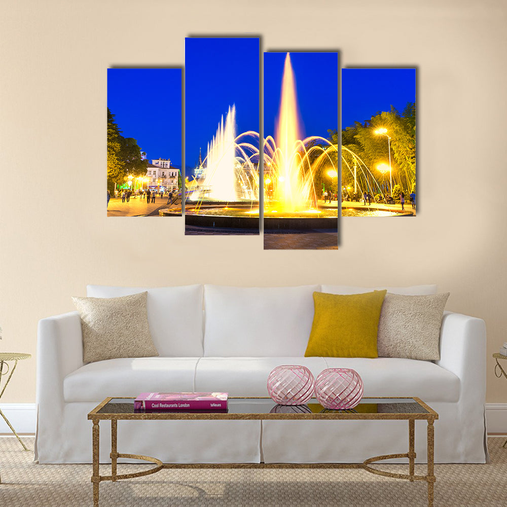 The beautiful show of dancing fountains  multi panel canvas wall art