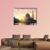 Putra mosque during sunrise with reflection, Malaysia multi panel canvas wall art