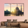 Putra mosque during sunrise with reflection, Malaysia multi panel canvas wall art