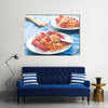 Delicious cooked Italian pasta with a sauce of lobster Multi panel canvas wall art