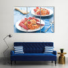 Delicious cooked Italian pasta with a sauce of lobster Multi panel canvas wall art