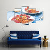 Delicious cooked Italian pasta with a sauce of lobster Multi panel canvas wall art