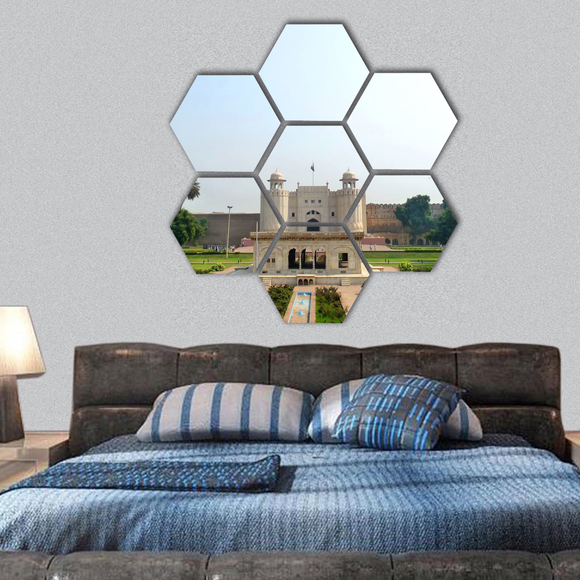 Lahore Fort hexagonal canvas wall art