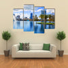 Orlando skyline lake in Florida USA with palm trees Multi panel canvas wall art