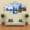 Orlando skyline lake in Florida USA with palm trees Multi panel canvas wall art