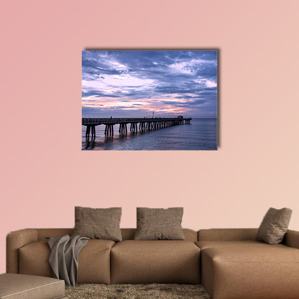 Dawn over the fishing pier multi panel canvas wall art