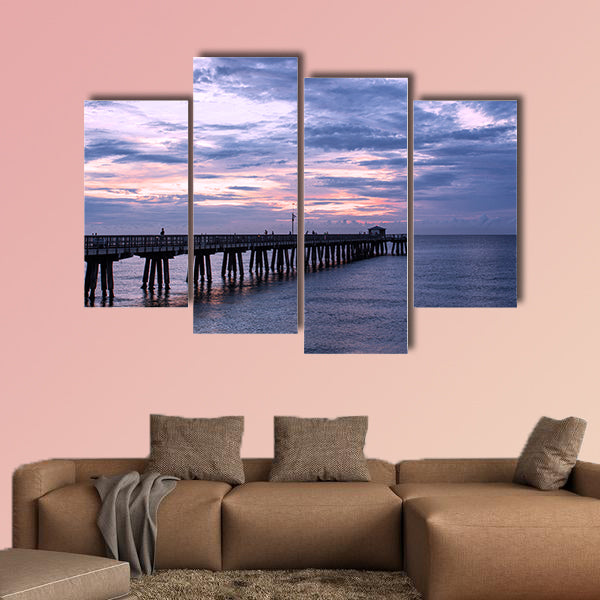 Dawn over the fishing pier multi panel canvas wall art