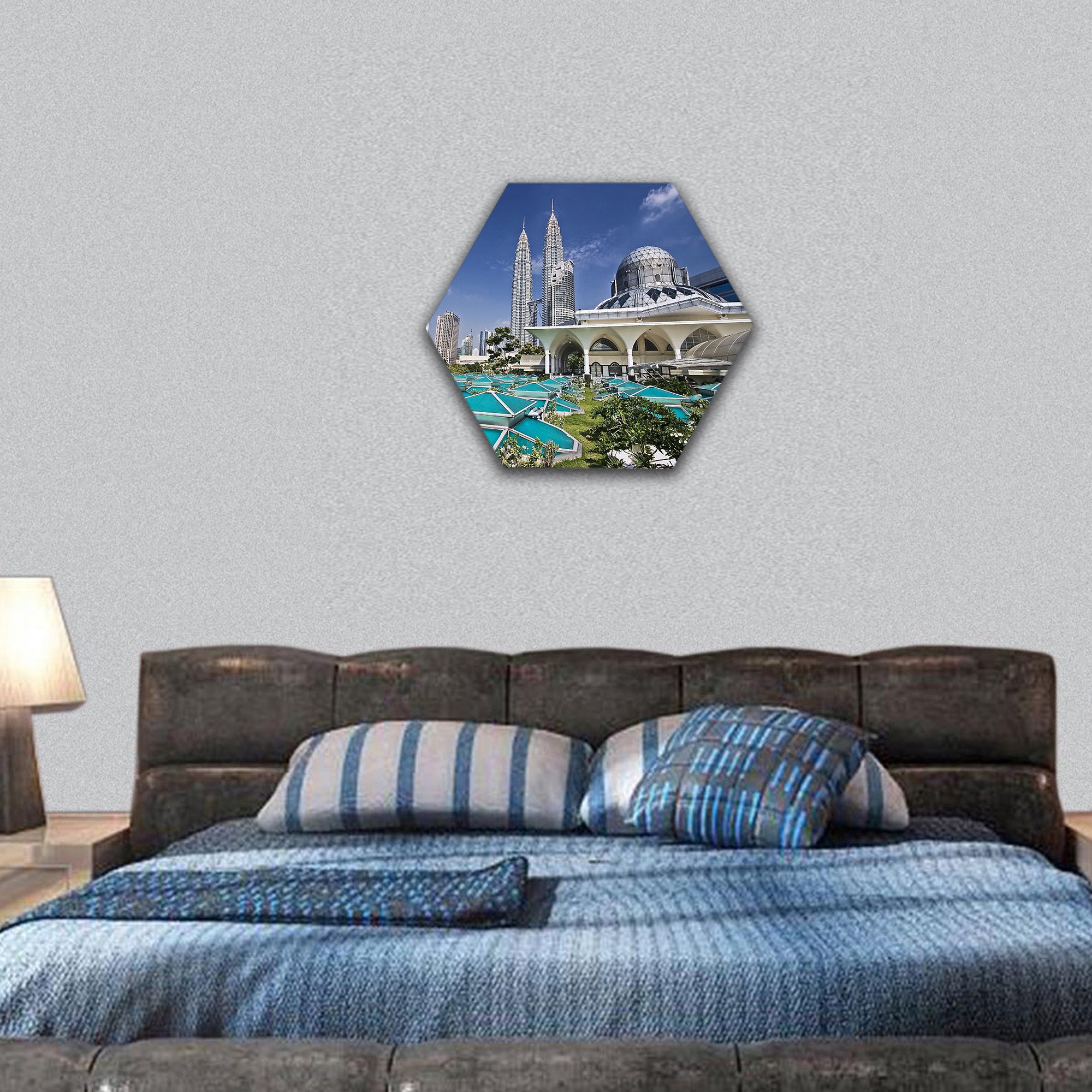 Petronas Twin Towers at Kuala Lumpur, Malaysia hexagonal canvas wall art