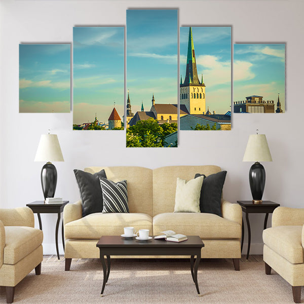 Stonia Tallinn,2016,vie of old city Tallinn Multi panel canvas wall art