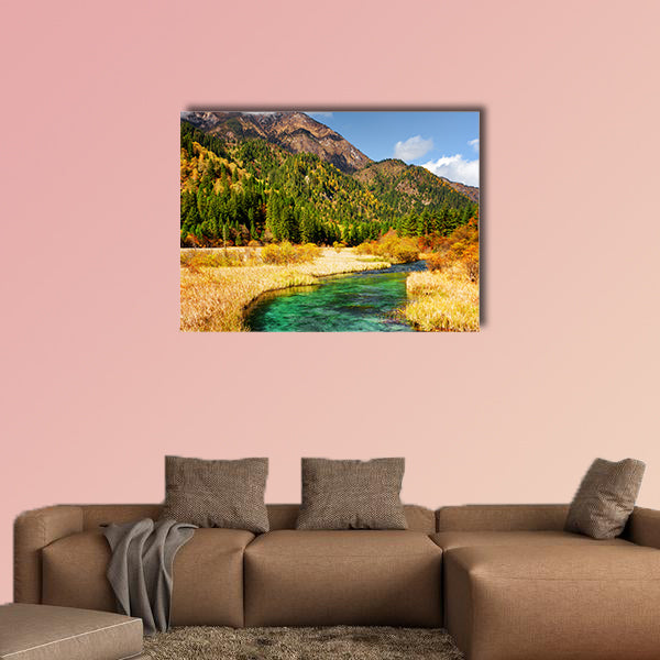 Amazing view of beautiful river with azure crystal water wall art